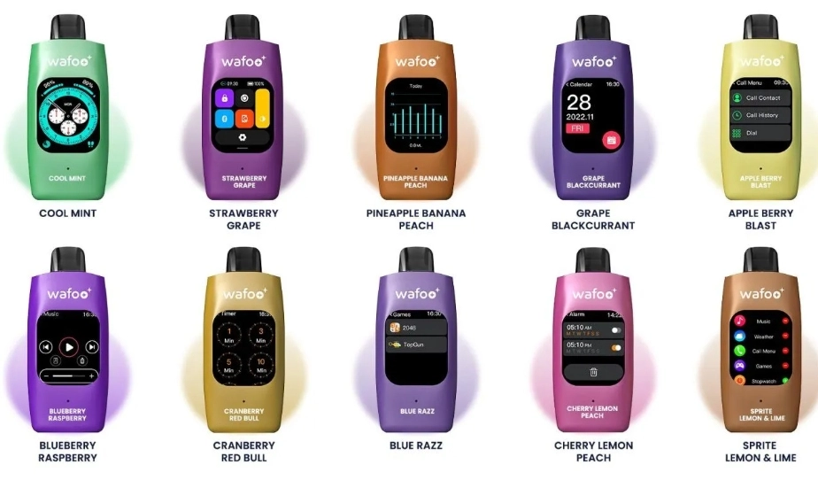 different color and flavor of the vape